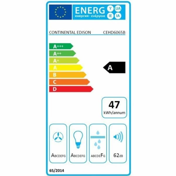 Konventions-emhætte Continental Edison 60 cm