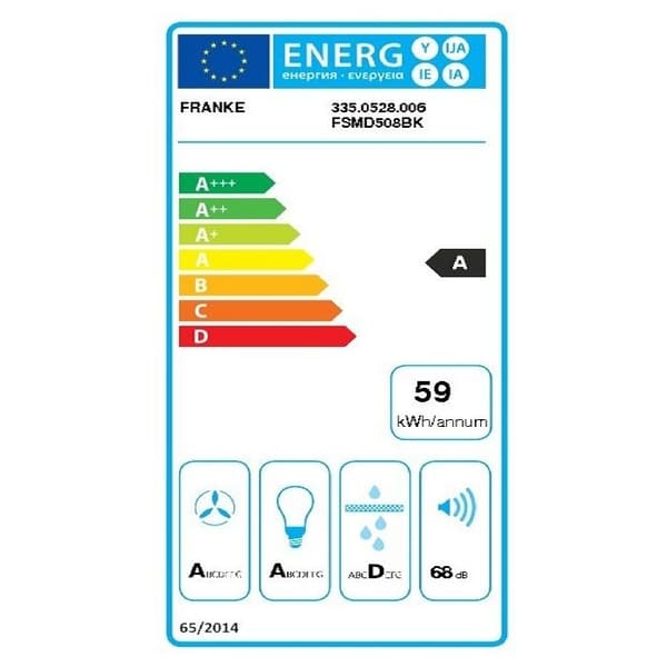 Vägghuva FRANKE SMART DECO FSMD 508 DESIGN SVART 469883