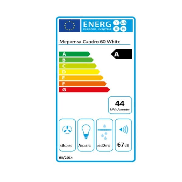 Konventions-emhætte Mepamsa 60 cm 600 m³/h 200W A - Hvid