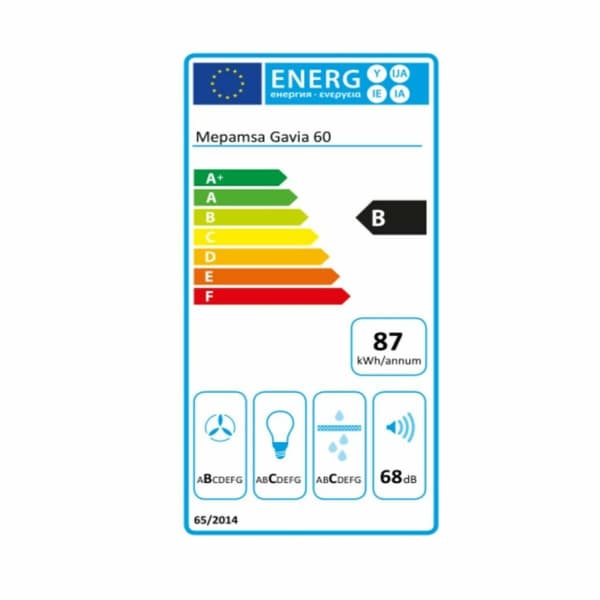 Konventions-emhætte Mepamsa 3200528013 60 cm 740 m3/h 53 dB 250W Stål B