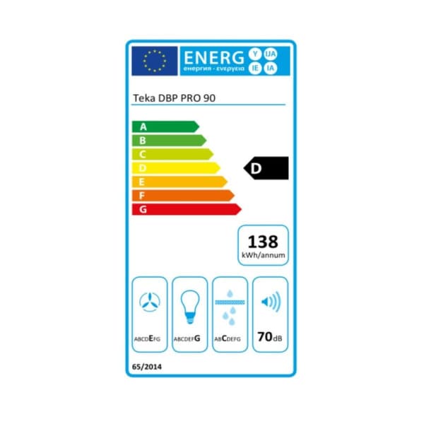 Liesituuletin Teka DBP90PRO 90 cm 613 m3/h 68 dB 236W Teräs