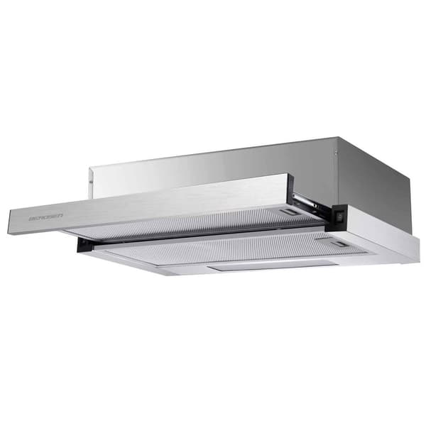 Berdsen BT-233 Rustfrit Stål Teleskopisk Emhætte - Energibesparende, 80W, LED-belysning