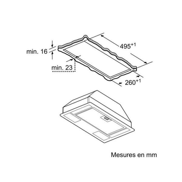 Filtergrupphuv - Siemens - iQ100 LB53NAA30 - 49,3 cm - 25,7 cm - Utsug och återcirkulation