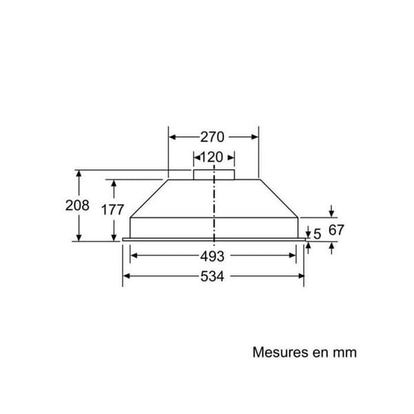 Filtergrupphuv - Siemens - iQ100 LB53NAA30 - 49,3 cm - 25,7 cm - Utsug och återcirkulation