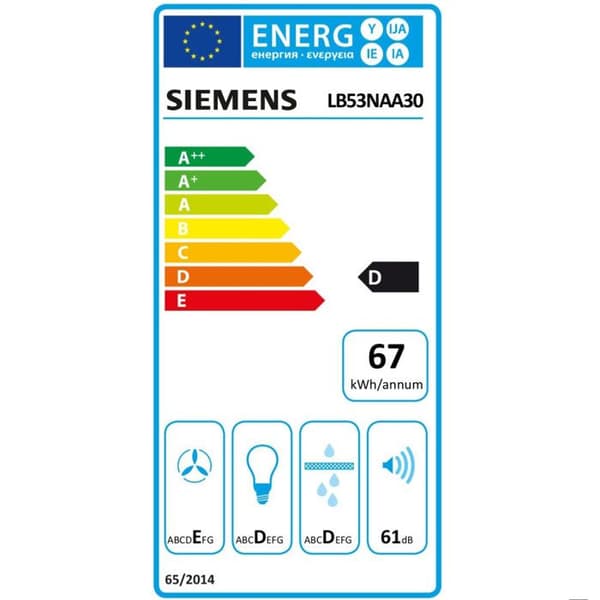 Filtergrupphuv - Siemens - iQ100 LB53NAA30 - 49,3 cm - 25,7 cm - Utsug och återcirkulation
