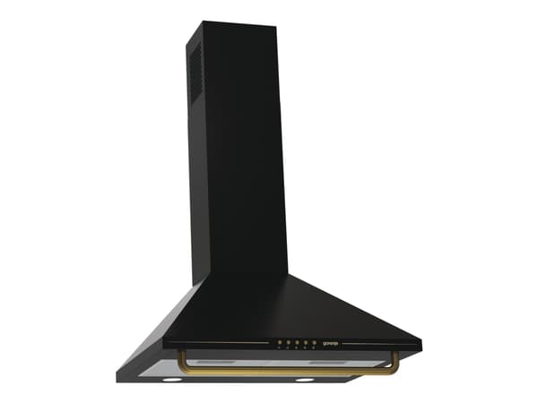 Gorenje WHC63CLB - Kåpa - skorsten - bredd: 60 cm - djup: 50 cm - utsug och återcirkulering (-) - matt black