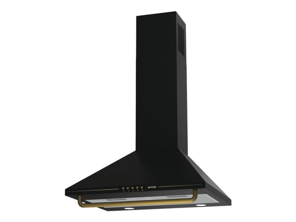 Gorenje WHC63CLB - Kåpa - skorsten - bredd: 60 cm - djup: 50 cm - utsug och återcirkulering (-) - matt black