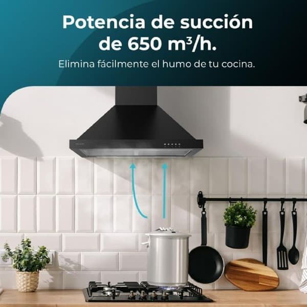 Cecotec Pyramid-formad köksfläkt Bolero Flux PM 606500 Svart A