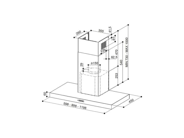 FABER S.p.A. Stilo Comfort X A90, 690 m³/t, B, A, A, C, 69 dB, 54 dB