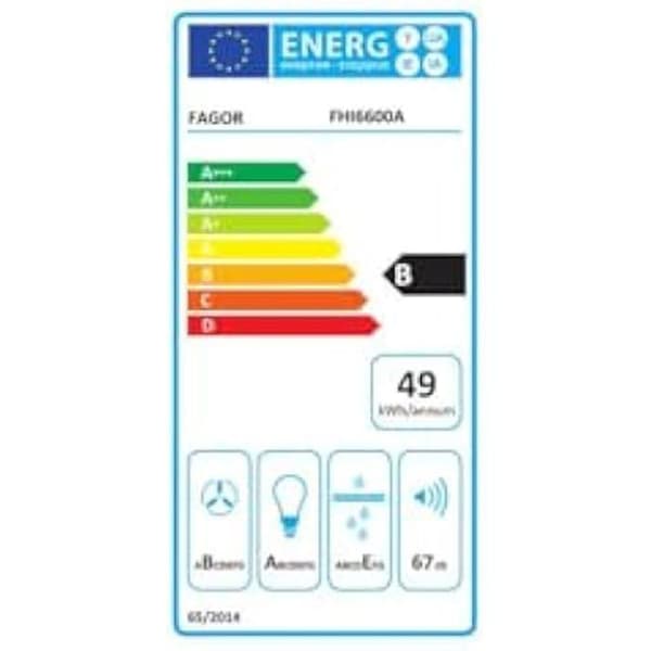 Dekorativ fläkt - FAGOR - FHI6600A - 60 cm - 3 hastigheter - LED-belysning