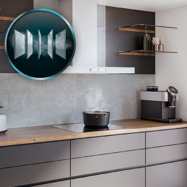 Uppassande fläkt - Bolero - Flux TT 908000 - Slim Glass White - 90 cm - A++