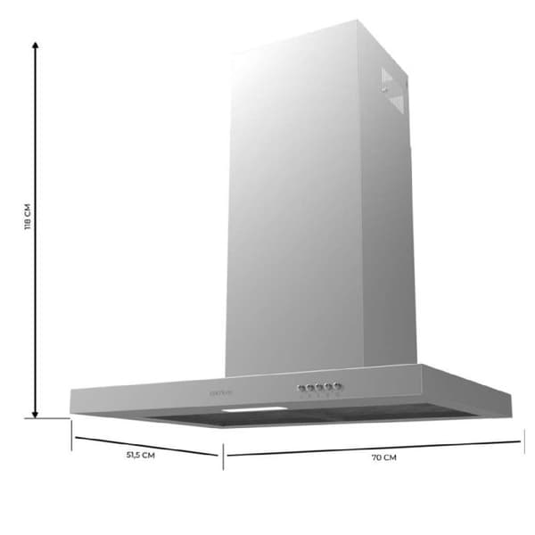 Dekorativ kåpa - Bolero - Flux TM 703500 - Inox - 70 cm - 350 m3/h