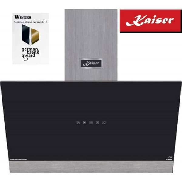 Kaiser AT 9440 Vägghängd köksfläkt 90 cm, Lyxväggfläkt från tillverkare Kaiser, 1250m³/h, LED-belysning, Fläkt, Timer, med öppning
