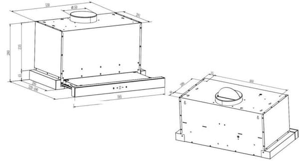 GURARI CH 3003C platt deflektorhuv, inbyggnadsugnshuv 60 cm