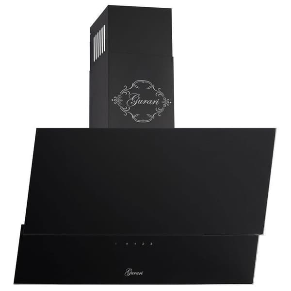 GURARI - Lutande köksfläkt - GCH D 268 9 Prime - 90 cm - Svart - Glas - Energiklass A - 1 000 m³/h