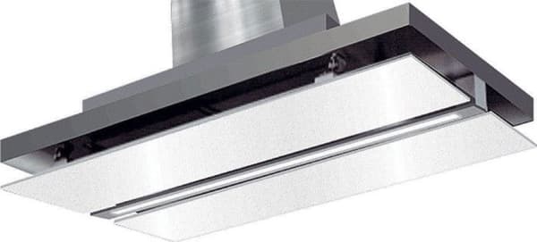 Kaiser EA1047 W + flexibelt rör, Kökshuv 110 cm, Vit Glas Rostfritt stål, Mycket hög sugkapacitet 1250m³/h
