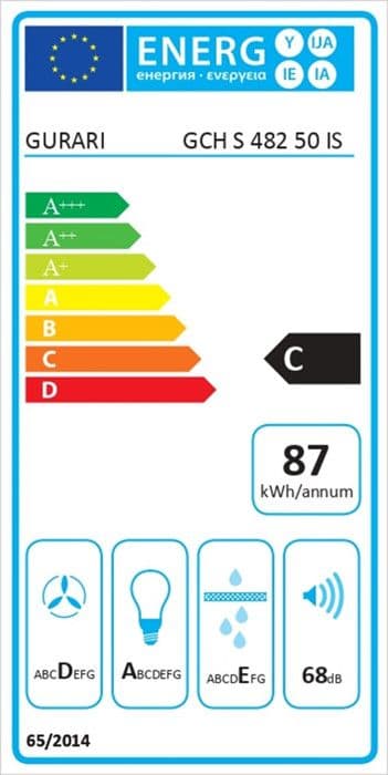 GURARI Kökfläkt med frihängande huva 482 50 IS, Utdragbar fläkt 50cm 1000 m³/h Rostfritt stål Svart glas
