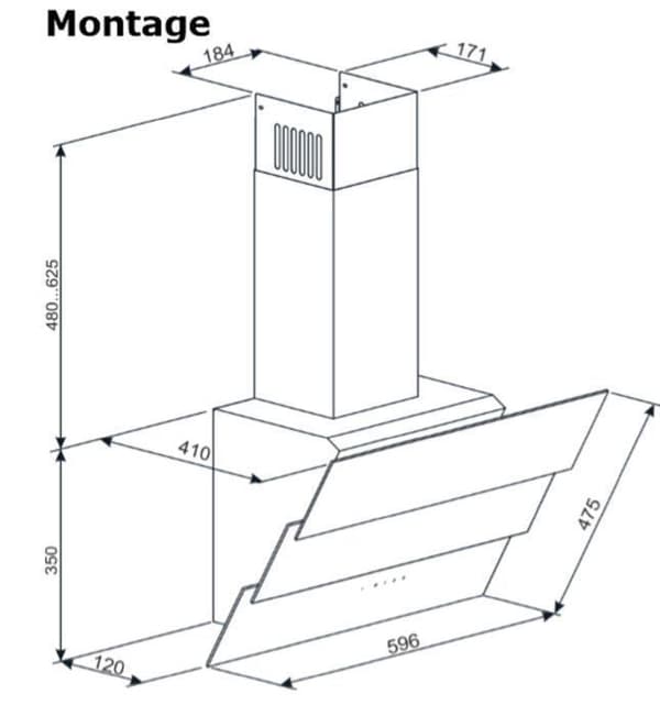 Gurari Prime Sugarmotor 60 cm utan huvuden, svart glas, 1000m³/h