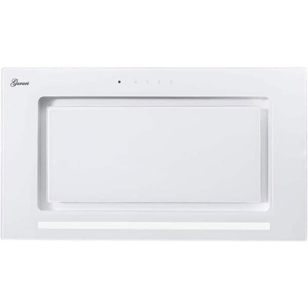GURARI GCH E 217 WH 70 PRIME+kolfilter, Spiskåpa 70 cm, i vitt, Vitt glas, 1000m³/h+kolfilter