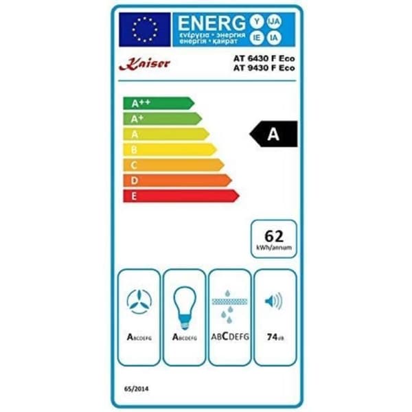 Kaiser AT 6430 Vägghängd fläkt 60 cm/Luxus väggfläkt tillverkad av Kaiser / 3 hastigheter / 1250m³/h/LED-belysning/Fläkt/Timer