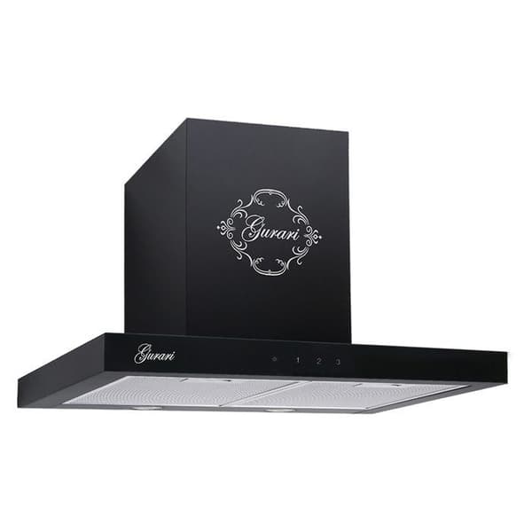 Gurari hotte Murale 462 BL 6 Prime, hotte aspirante i svart 60 cm / Svart glas panel, 1000m³/h, 3 nivåer