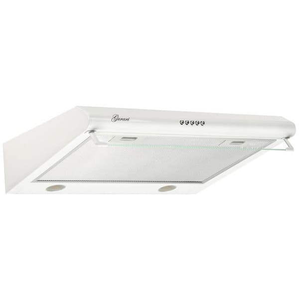GURARI Inbyggnadsfläkt GCH F 590 60 WH, 60 cm inbyggd köksfläkt, 250 m³/h, med glas, LED
