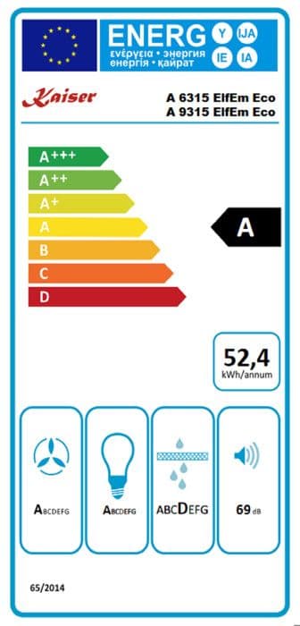 Kaiser Empire Hotte A 9315 ElfEm Eco+tuyau flexibel, 90 cm/Hotte murvägg/från tillverkaren Luxe Kaiser/Hotte chimney Ivoire -E