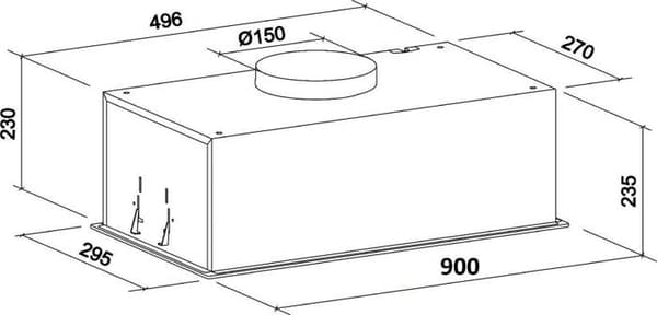 GURARI Inbyggd fläkt GCH E 217 WH 90 PRIME - 90 cm - Vit - Vitt glas - 1000 m³/h - LED-remsor