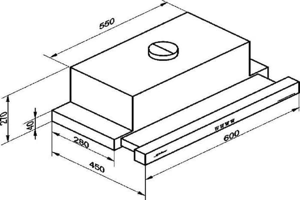Kaiser EA 644 W ECO+tub flexibel Fläktkåpa, Luftavlägsnande fläkt, Inbyggd, 60 cm, 910 m³/h