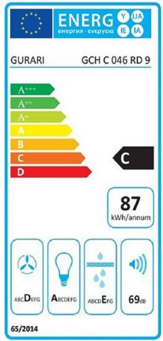 GURARI GCH 046 WH 9 ventilationshuvud, köksfläkt 90 cm, vit, stark sug 1000m³/h