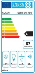 Miniatyrbild 3 av 4: GURARI GCH 046 WH 9 ventilationshuvud, köksfläkt 90 cm, vit, stark sug 1000m³/h