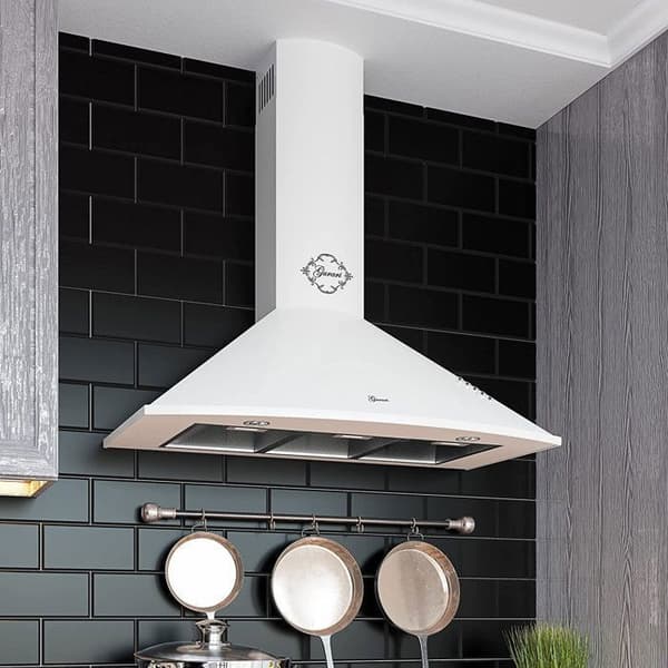 GURARI GCH 046 WH 9 ventilationshuvud, köksfläkt 90 cm, vit, stark sug 1000m³/h