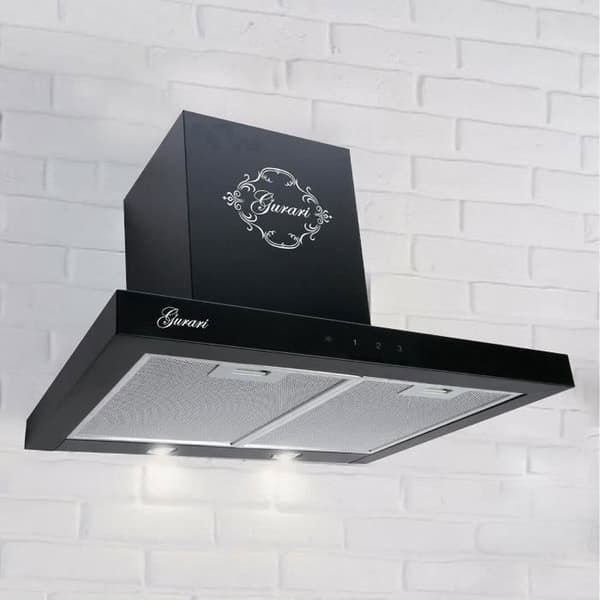 Gurari kök Murale GCh 462 BL 6 Prime med avløpsrør, köksfläkt 60 cm/ 1000 m/h/fläkt i svart/TouchControl