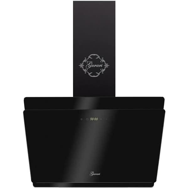 GURARI Fläkt GCH S 411 Prime, fläkt 60 cm, svart glas, 1000 m³/h, 4 nivåer, skärm