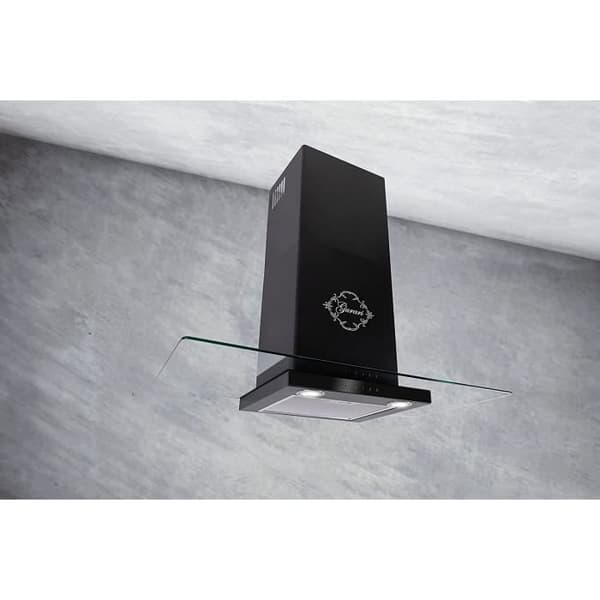 GURARI Väggfläkt GCH T 466 60 BL PRIME väggfläkt 60 cm, 1000 m³/h, i svart, med glas