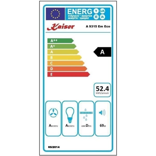 Kaiser Empire Rétro Vägghängd köksfläkt 90 cm, Vägghängd fläkt, Lyx tillverkare Kaiser, 3 hastigheter, 910m³/h, LED-belysning