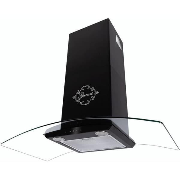 GURARI Väggventilator GCH T 465 60 BL PRIME köksfläkt 60 cm, svart, böjd glas, sugkraft