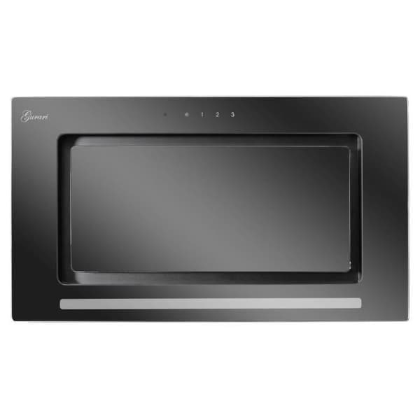 GURARI GCH E 217 BL 52 Prime + kolfilter, 52 cm köksfläkt, svart, Svart glas, 1000 m³/h + kolfilter