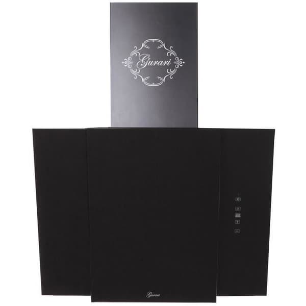 GURARI Väggmonterad köksfläkt GCH S 171 60 BL PRIME/6, 60 cm köksfläkt, utan huvudfläkt, svart, svart glas, 1000m³/h