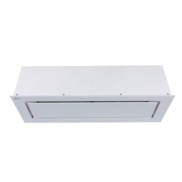 GURARI GCH E 217 WH 90 PRIME+kolmfilter, Kökfläkt 90 cm, i vitt, Vit glas, 1000 m³/h+kolmfilter