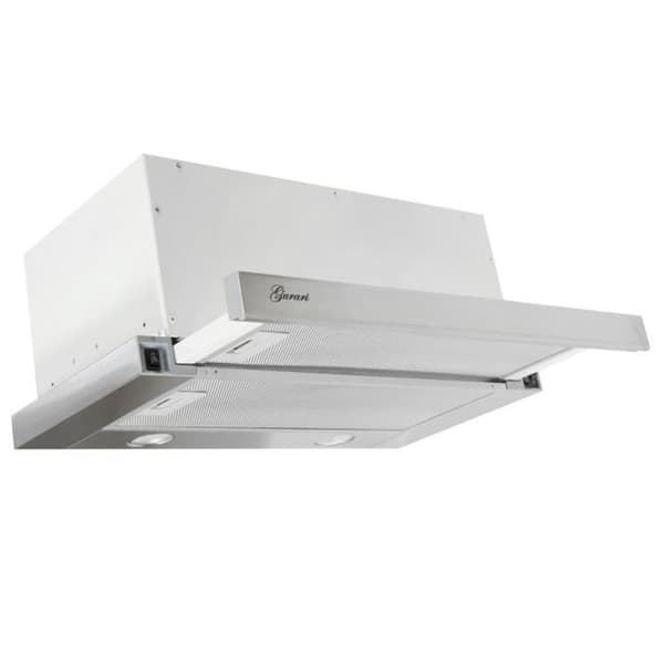 GURARI GCH B 135 IS + kolfilter, 60 cm inbyggnadsfläkt med platt skärm 1000 m³/h i rostfritt stål + kolfilter