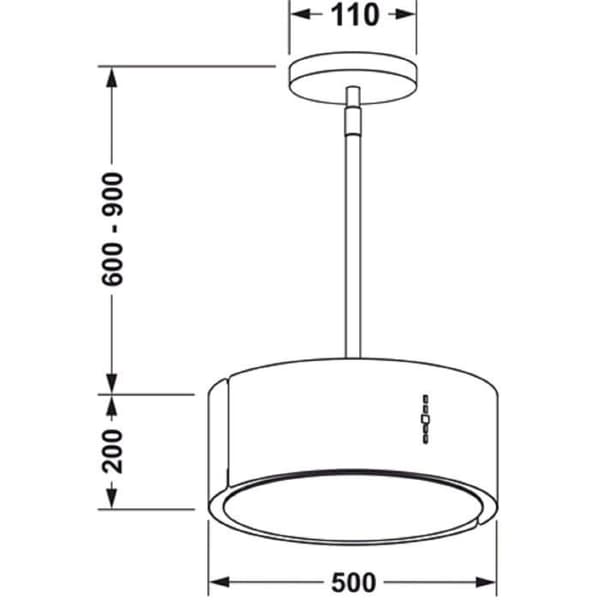 GURARI fläktö, GCH I 237 50 WH, fläktö luftcirkulation, fläktö spis 50cm, takfläkt, 860m³/h