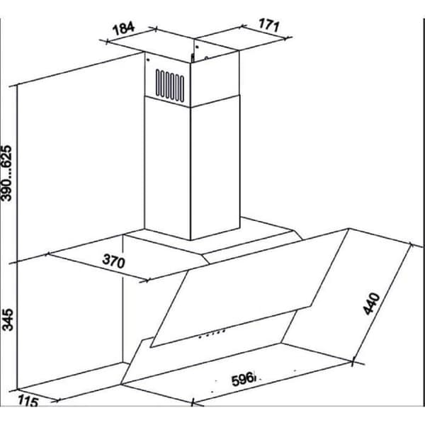 GURARI Fläktkåpa GCH 268 WH 6 Prime - 60 cm - Vit - Glas - Energiklass A - 1000 m³/h