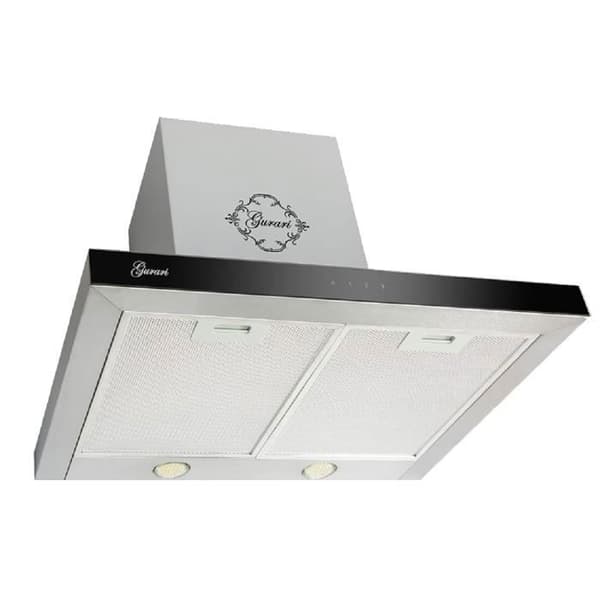 GURARI Väggfläkt GCH 462 IS Prime 600 Fläkt 60 cm Rostfritt stål Svart Glas Energiklass A 1000m³/h