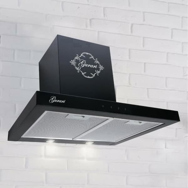 GURARI GCH 462 BL 6 Prime + kolfilter, köksfläkt 60 cm / 1000 m³/h / köksfläkt i svart + kolfilter