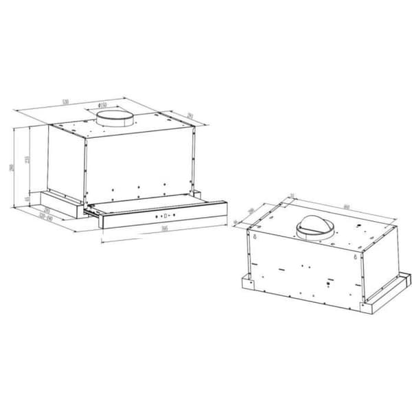 Flat deflector hood - GURARI - CH 3003C - 60 cm - Black - 1000 m³/h
