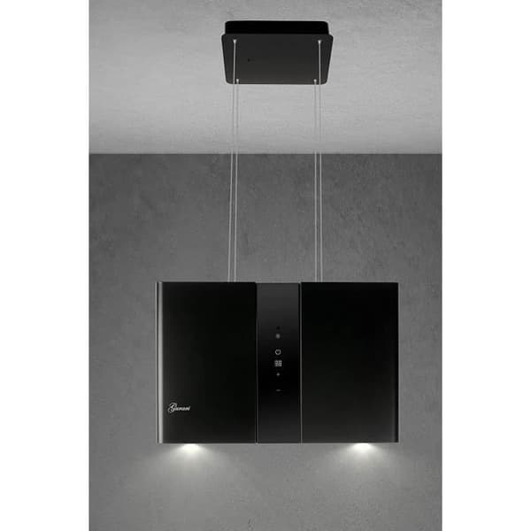GURARI Island Hood GCH I 331 45 BL Prime noir Återcirkulation Köksfläkt 45 cm Takfläkt 1000 m³/h