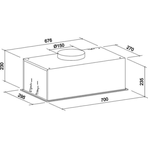 GURARI köksfläkt GCH E 217 WH 70 PRIME, fläkt 70 cm, vit, vitt glas, 1000m³/h