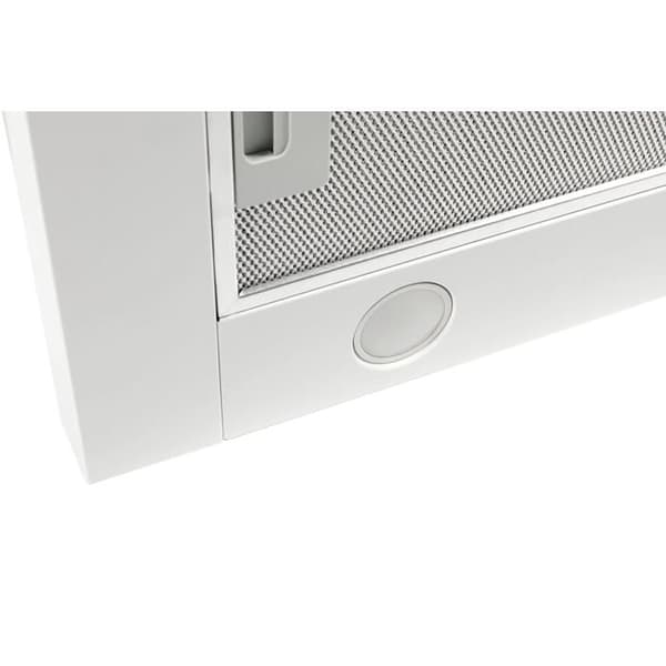 GURARI GCH B 117 WH Prime+kolfilter, Inbyggd köksfläkt 60 cm, i vitt, Vitt glas, 1000m³/h+kolfilter