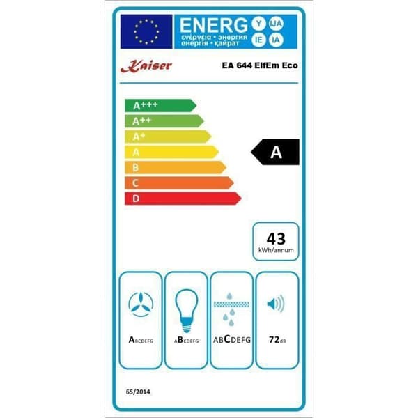 Kaiser EA 644 W ECO • Fläkt • Luftavlägsnande fläkt • Inbyggnadsmodell • 60 cm • 910 m³/h
